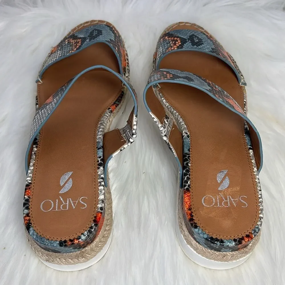 Franco Sarto Cappy Snake Print Platform Slides Sz‎ 9